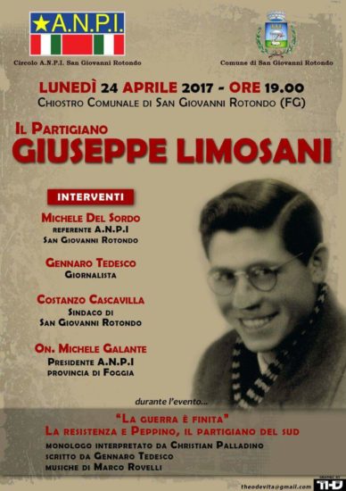 L’A.N.P.I. ricorda il partigiano Giuseppe Limosani