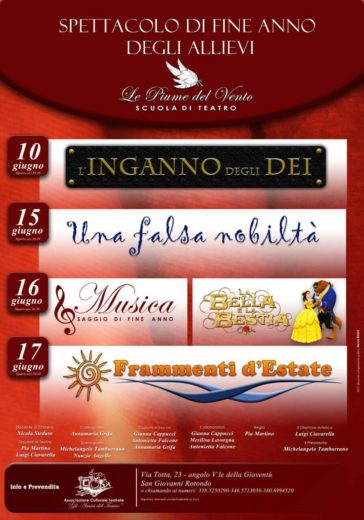 La scuola di teatro “Le Piume del Vento” presentano gli spettacoli di fine anno