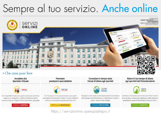 Il nuovo portale dei servizi on-line dell’IRCCS Casa Sollievo della Sofferenza di San Giovanni Rotondo