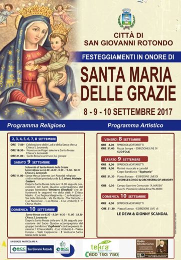Festa di Santa Maria delle Grazie programma ufficiale