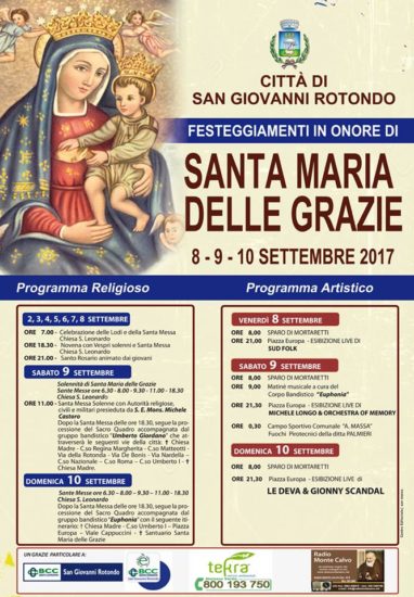 Festa di Santa Maria delle Grazie programma ufficiale