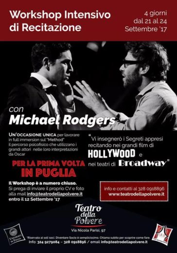 WORKSHOP INTENSIVO DI RECITAZIONE CON MICHAEL RODGERS
