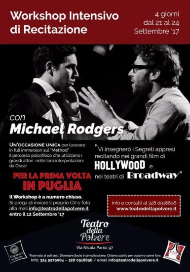 WORKSHOP INTENSIVO DI RECITAZIONE CON MICHAEL RODGERS