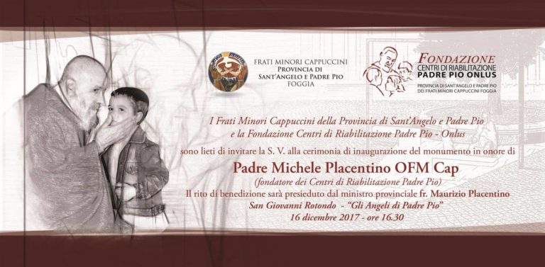 Un monumento per ricordare fr. Michele Placentino