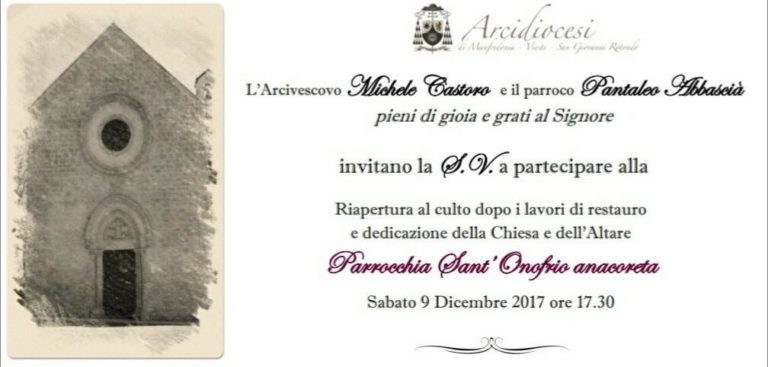 “L’ORGANO TRA CULTO E CORTE” del duo «In Cymbali et Organo» Chiesa di Sant’Onofrio anacoreta – San Giovanni Rotondo