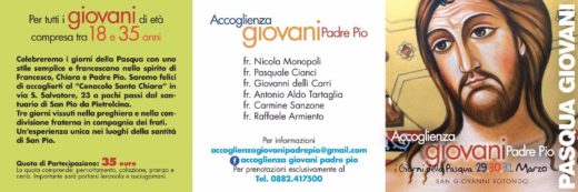 La Pasqua dei giovani nei luoghi di Padre Pio