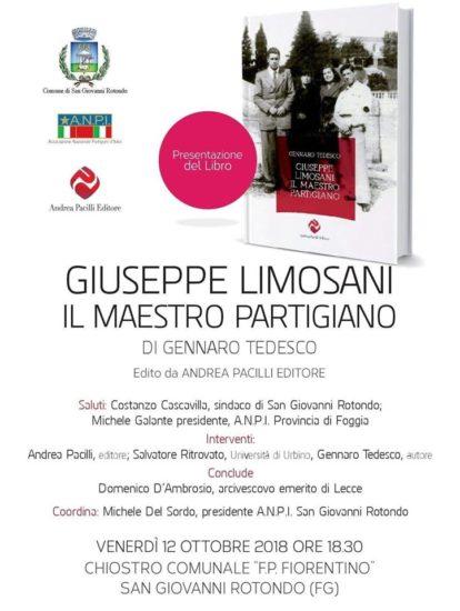 “Giuseppe Limosani, il maestro partigiano”, Presentazione del libro con l’arcivescovo emerito Domenico D’Ambrosio