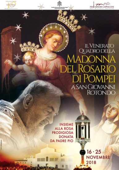 Il quadro della Madonna di Pompei a San Giovanni Rotondo: il programma ufficiale