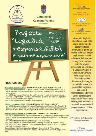 Cagnano Varano, tre giorni dedicati alla cultura della legalità