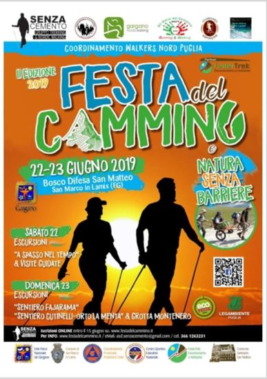 2ª Festa del Cammino 22 e 23 giugno 2019 San Marco in Lamis “Bosco Difesa”
