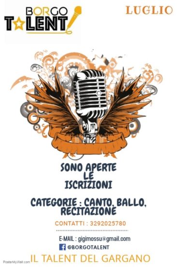 Borgo Talent aperte le iscrizioni