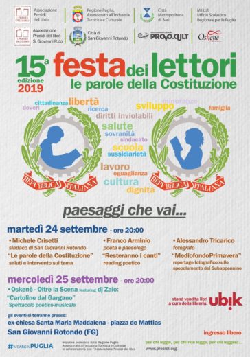 Franco Arminio a San Giovanni Rotondo per la Festa dei Lettori dei Presídi del Libro.