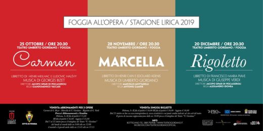 Che la stagione lirica 2019 abbia inizio al “Teatro Umberto Giordano di Foggia”