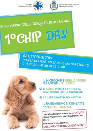 Il 6 ottobre ci sarà il primo chip day a San Giovanni Rotondo