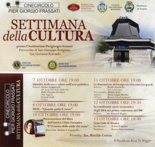 Va in scena a San Giovanni Rotondo la “Settimana della Cultura”