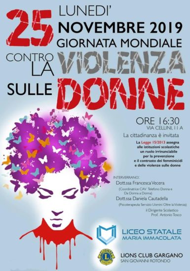 A San Giovanni Rotondo,la Giornata mondiale contro la violenza sulle donne