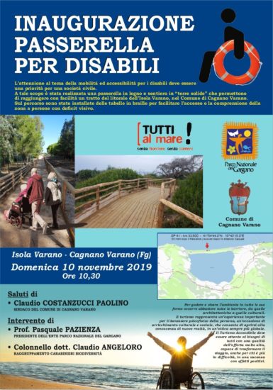 La passerella per disabili sull’Isola di Varano