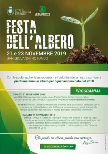 A San Giovanni Rotondo la festa dell’albero