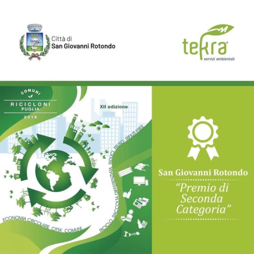 San Giovanni Rotondo ha ricevuto il premio 2019 di Comuni Ricicloni Puglia