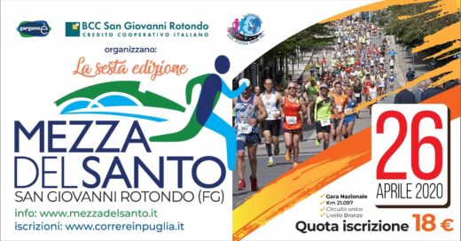 Va di scena a San Giovanni Rotondo la  sesta edizione della mezza del Santo