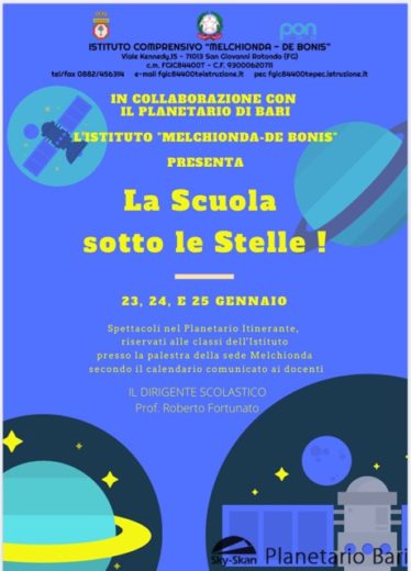 Il planetario mobile approda, all’Istituto Melchionda di San Giovanni Rotondo