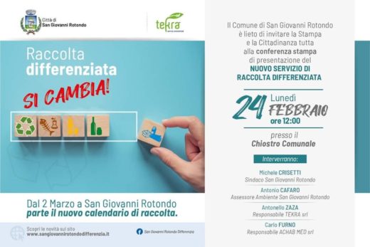 San Giovanni Rotondo, la conferenza stampa di presentazione del nuovo servizio di raccolta differenziata