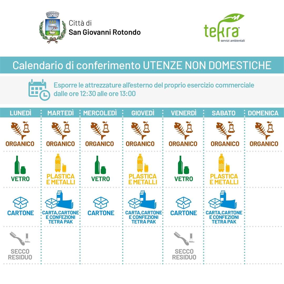 Ecco il nuovo calendario della raccolta differenziata di San Giovanni