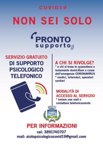 “Non sei solo- Pronto supporto”
