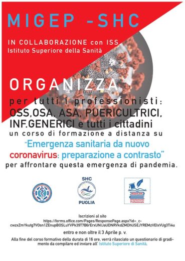 Coronavirus- Corso di formazione a distanza per OSS e cittadini”
