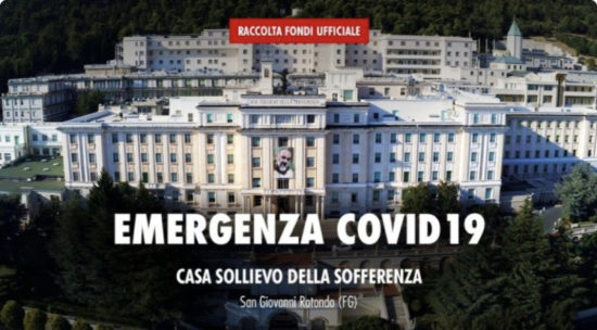 “SOSTENIAMO” La Casa Sollievo della Sofferenza  che da settimane è impegnata nell’affrontare l’emergenza CoVID-19