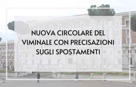 Nuova circolare del ministero sugli spostamenti