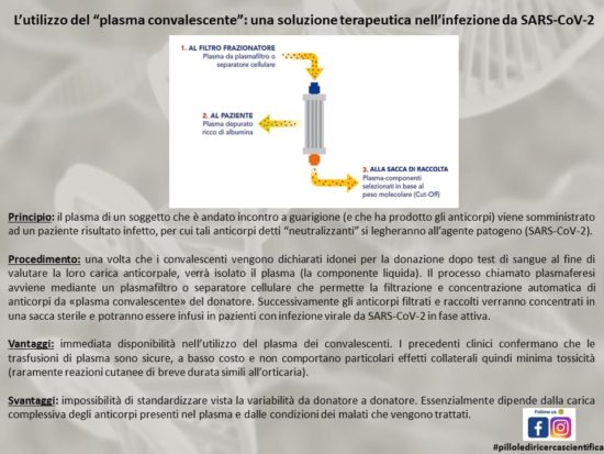 L’utilizzo del “plasma convalescente”: una soluzione terapeutica nell’infezione da SARS-CoV-2