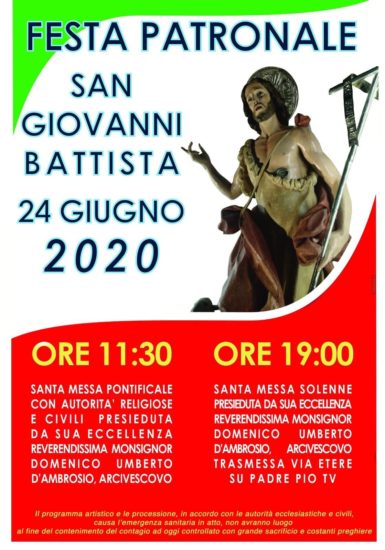 Programma della festa di San Giovanni Battista