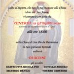 Ordinazioni Diaconali: Angelo, Danilo, Giovanni e Nicola il prossimo 19 giugno nella Chiesa di “San Pio da Pietrelcina” in San Giovanni Rotondo