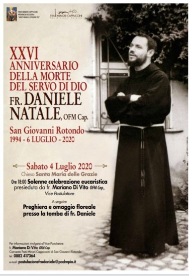 XXVI anniversario della morte di Fra Daniele Natale
