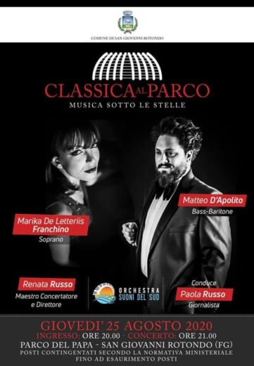Si svolgerà martedì 25 agosto “ MUSICA SOTTO LE STELLE”