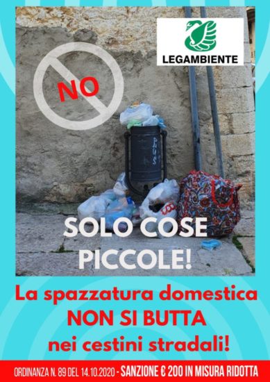 L’associazione Legambiente di San Giovanni Rotondo ha fatto partire una campagna di comunicazione in cui si invita ad un giusto utilizzo dei cassonetti stradali