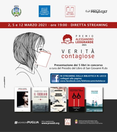 Premio Presìdi del Libro Alessandro Leogrande, presentazione in diretta streaming dalla biblioteca “Michele Lecce” dei libri candidati alla V edizione.