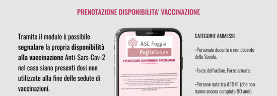 Prenota online la disponibilità per la vaccinazione