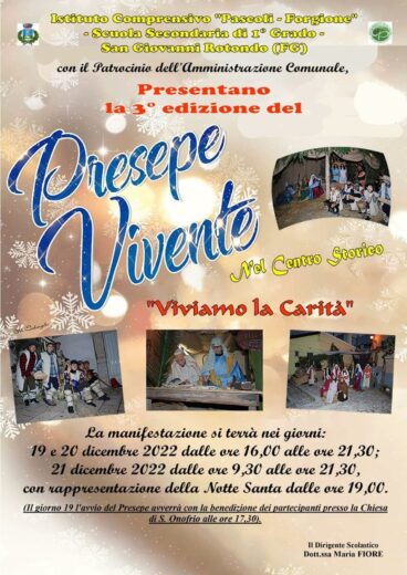 Nel centro storico di San Giovanni Rotondo va di scena il presepe Vivente della Scuola “Pascoli – Forgione”