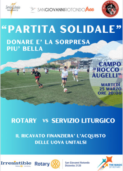 Partita di calcio solidale per l’acquisto di uova di Pasqua unitalsi “Donare é la sorpresa più bella “