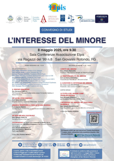 A San Giovanni Rotondo: un convegno su l’interesse del minore