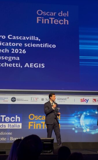 Alessandro Cascavilla premiato con l’Oscar del FinTech 2026 come Miglior Comunicatore Scientifico