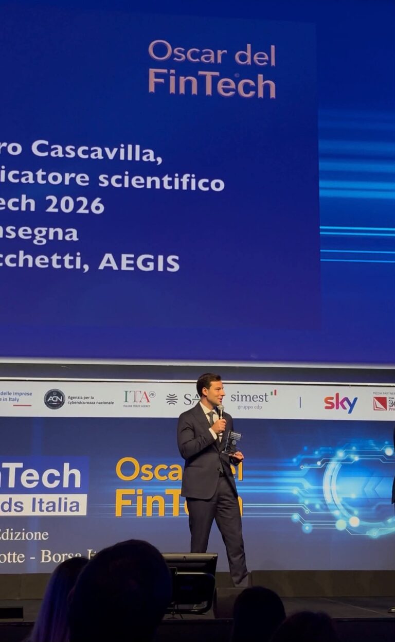 Alessandro Cascavilla premiato con l’Oscar del FinTech 2026 come Miglior Comunicatore Scientifico